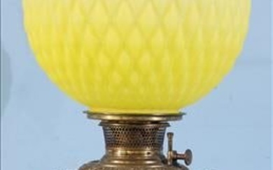 Victorian brass table lamp signed Bradley and Hubbard, 21 in. T.