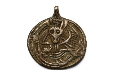 Viking Age Scandinavian Silver Pendant with Mask
