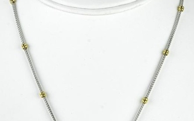 Vintage 14k White & Yellow Gold Butterfly Necklace