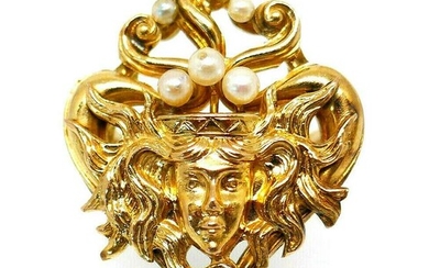 Vintage Art Nouveau 14k Yellow Gold Pearl Ring