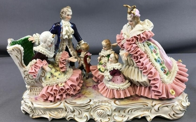 Vintage Dresden Lace large figurine