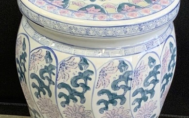 Vintage Hand Painted Asian Porcelain Garden Stool