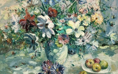 Vintage Impressionist Still Life Of Flowers, Signed