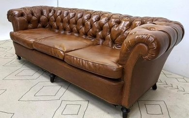 Vinyl Chesterfield Style Sofa Couch. Tufted back.
