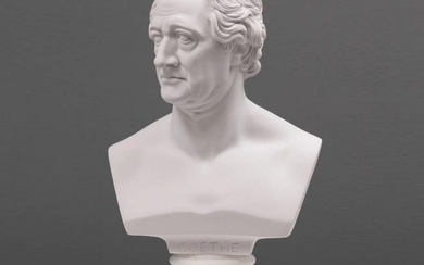 White Carrara Marble Goethe Bust Sculpture - (9.7lbs)