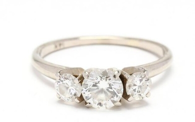 White Gold Three Stone Diamond Ring