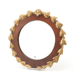 Wood and Gesso Wreath Mirror