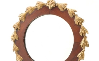 Wood and Gesso Wreath Mirror