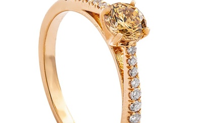 0.65 tcw VS1 Diamond Ring - 14 kt. Pink gold - Ring - 0.53 ct Diamond - 0.12 ct Diamonds - No Reserve Price