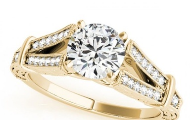 0.75 ctw Certified VS/SI Diamond Solitaire Antique Ring 14k Yellow Gold