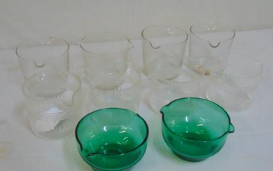 10 early glass wine rinsers, two sets of 4 & a pair, 4