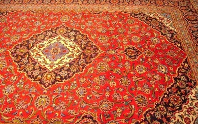 10 x 13 Classic Traditional Handmade Persian Kashan Tabriz Rug
