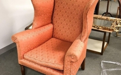 Federal Upholstered Mahogany Wing Chair