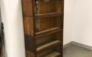 Lundstrom Oak Four-tier Barrister Bookcase