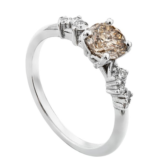 1.04 tcw Diamond Ring - 14 kt. White gold - Ring - 0.91 ct Diamond - 0.13 ct Diamonds - No Reserve Price