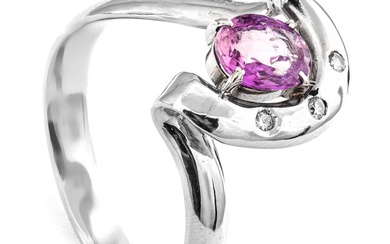 1.04 tcw Sapphire Ring Platinum - Ring - 1.01 ct Sapphire - 0.03 ct Diamonds - No Reserve Price