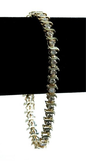 10k Yellow Gold & 3.0CTW Diamond Tennis Bracelet