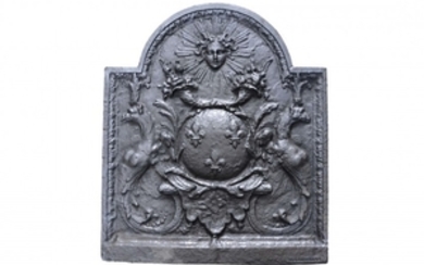 Plaque de cheminée en fonte de style Louis XV