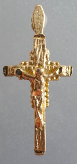 14-Karat Yellow-Gold 'Cross' Pendant, .6 dwt, L: 7/8 in