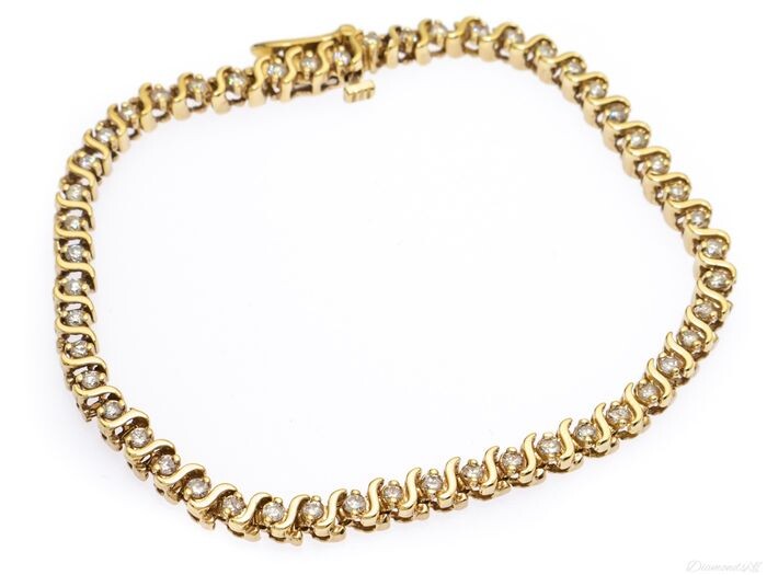 14 kt. Gold - Bracelet - 1.50 ct Diamond