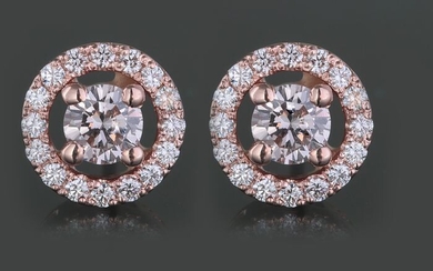 14 kt. Pink gold - Earrings - 0.75 ct Diamond - Diamond