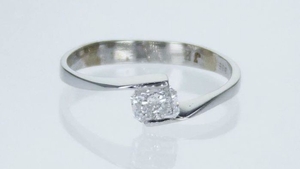 14 kt. White gold - Ring - Clarity enhanced 0.43 ct Diamond