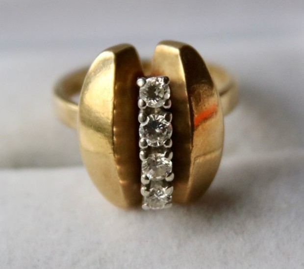 14 kt. Yellow gold - Ring - 0.32 ct brilliant cut Diamonds - Diamond