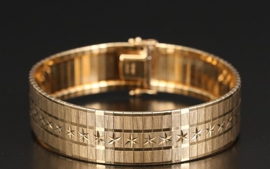 14K Diamond Cut Textured Bracelet