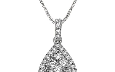 14K White Gold 1 1/5 Ctw Diamond Fashion Pendant