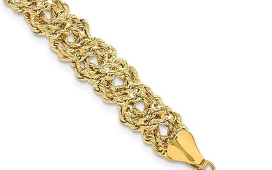 14K Yellow Gold D/C Braided Rope