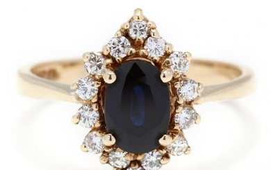14KT Gold, Sapphire, and Diamond Ring