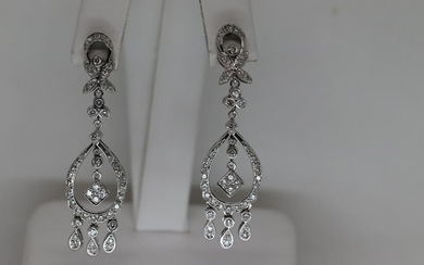 14Kt Art Deco Diamond Earrings