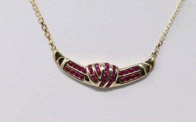 14Kt Yellow Gold Ruby Necklace