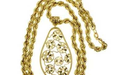 14k Yellow Gold pendant Necklace.