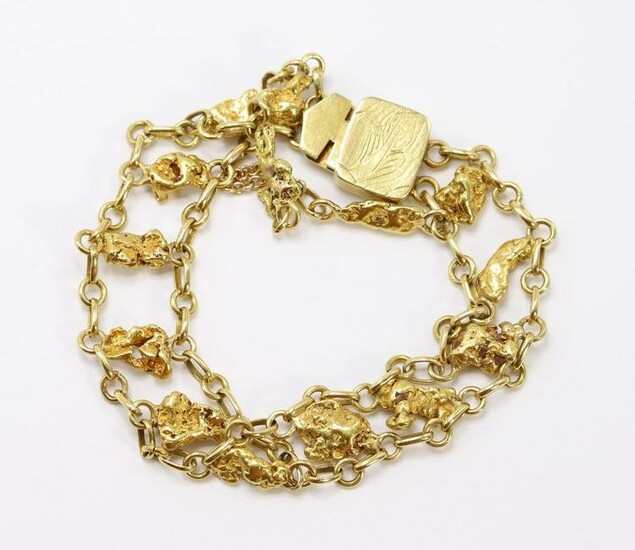 16KY Gold Nugget Bracelet
