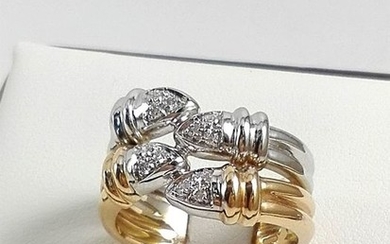 18 kt. Gold - Ring - 0.09 ct Diamond