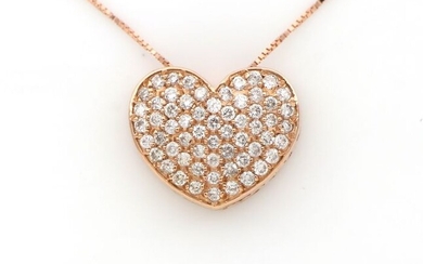 18 kt. Pink gold - Necklace with pendant - 0.60 ct Diamonds