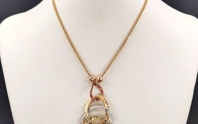 18 kt. Pink gold, White gold, Yellow gold - Necklace with pendant