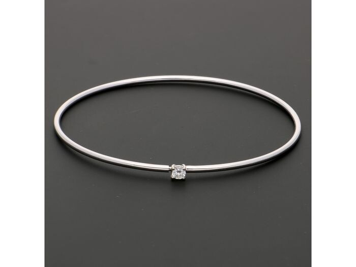 18 kt. White gold - Bangle bracelet - 0.13 ct Diamond