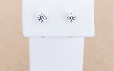 18 kt. White gold - Earrings - 0.5 ct Diamond