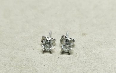 18 kt. White gold - Earrings - 0.65 ct Diamond