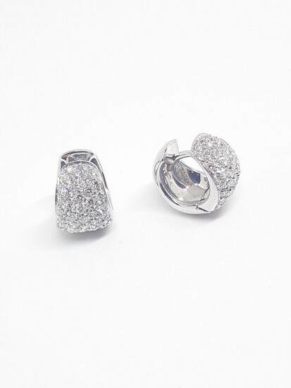 18 kt. White gold - Earrings - 1.14 ct Diamond