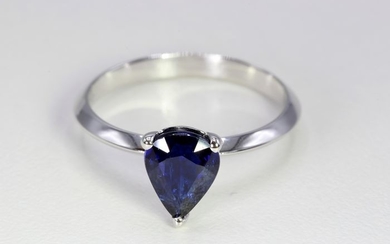 18 kt. White gold - Ring - 1.64 ct Sapphire