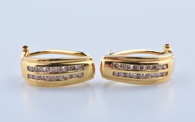 18 kt. Yellow gold - Earrings - 0.36 ct Diamonds