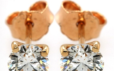 18 kt. Yellow gold - Earrings - 0.90 ct Diamond