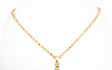 18 kt. Yellow gold - Necklace with pendant - 0.25 ct Diamond
