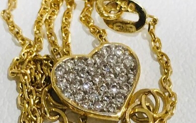 18 kt. Yellow gold - Necklace with pendant Diamond - Diamonds