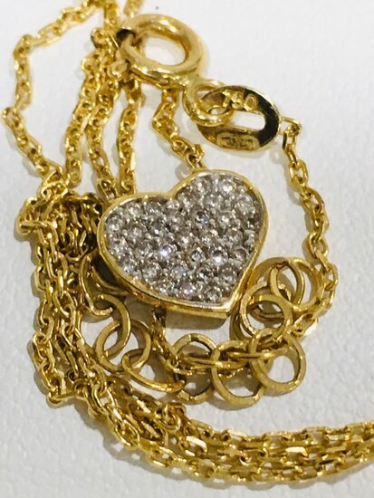 18 kt. Yellow gold - Necklace with pendant Diamond - Diamonds