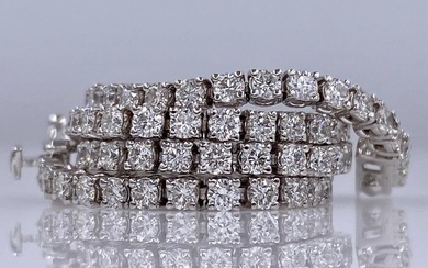 18 kt white gold tennis bracelet - with 2.15ct diamonds - No reserve price!