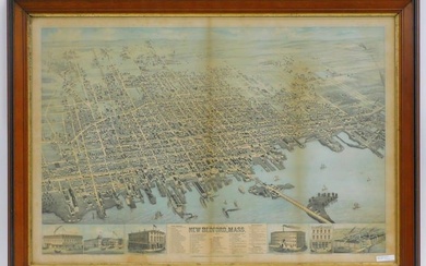 1876 map of New Bedford View of the City